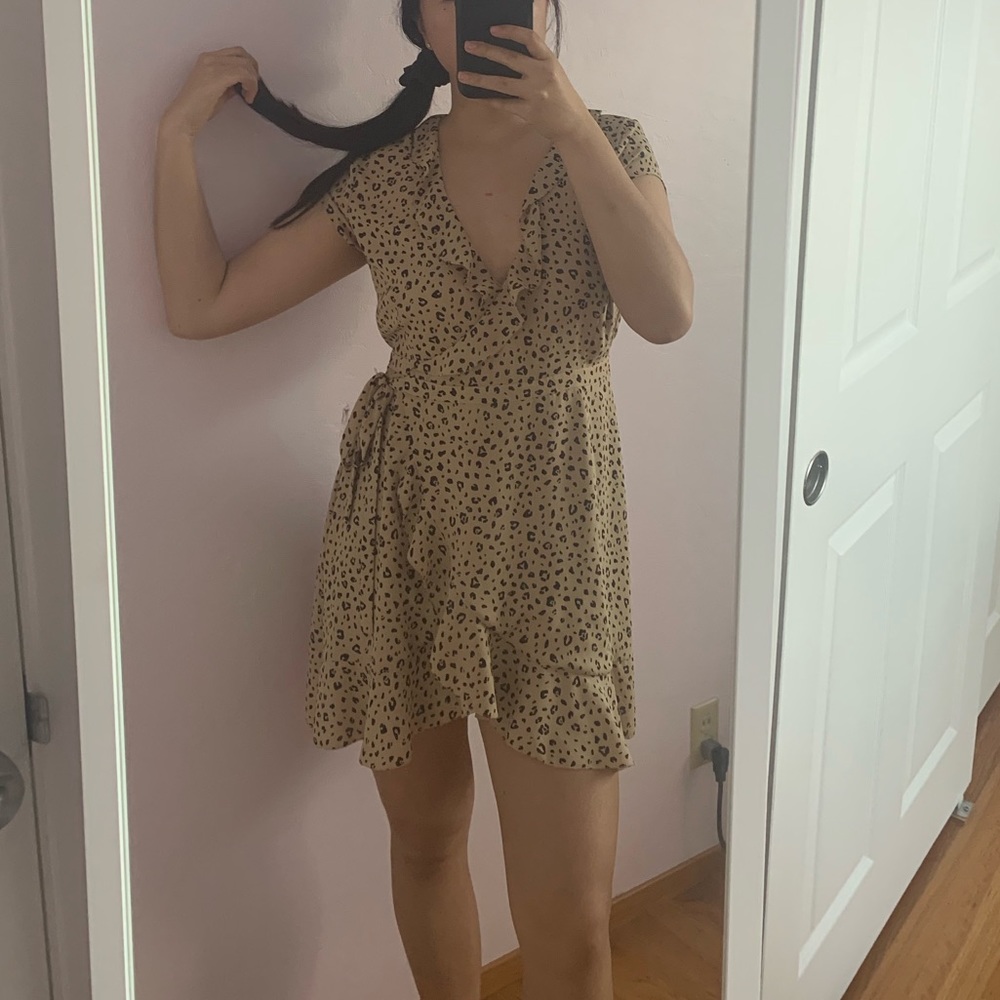 Aritzia Sunday Best Print Ruffle Wrap Dress
